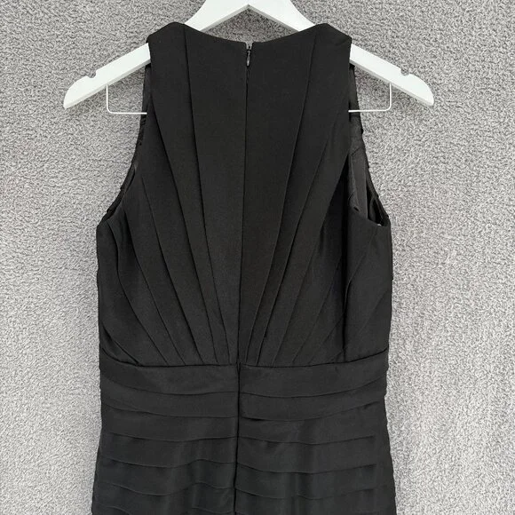 Badgley Mischka Bandage Shutter Pleat Silk Dress - Picture 4 of 6